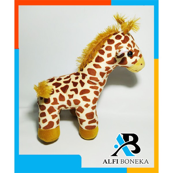 Boneka Jerapah Ukuran M - Boneka Mainan Anak - Boneka Hiasan Lemari - Boneka Binatang Ukuran M