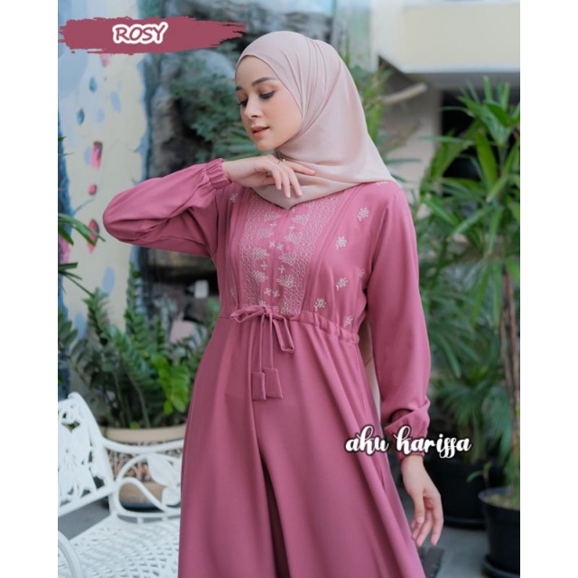 TERBARU  SYAFIRA DRESS ORI BY AKU KARISSA/ GAMIS BORDIR/ GAMIS ONLY/ ITYCREPE/BUSUI FRIENDLY