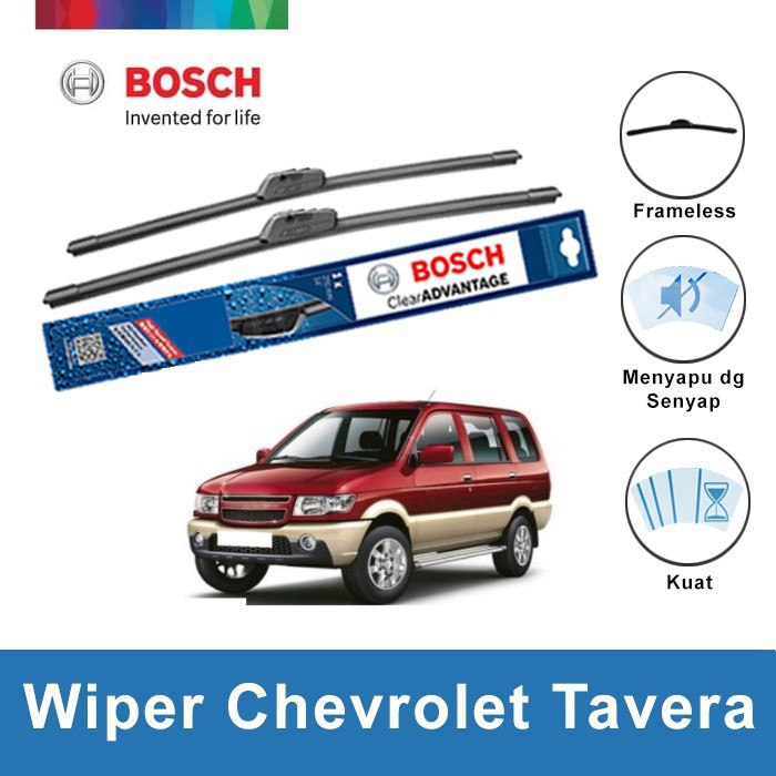 Bosch Sepasang Wiper Mobil Chevrolet Tavera Frameless Clear Advantage