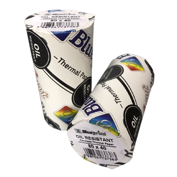 Blueprint Thermal Paper Roll 80x40mm Oil Resistant Kertas Termal