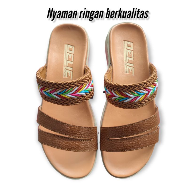 Sandal Wanita Kulit Asli Terbaru/Sandal Wanita fashion Butik
