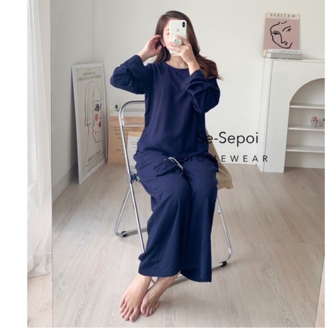 Long Sleeves Stormi Set - Set kulot - Set Lengan Panjang - Baju tidur - Baju Muslim - Baju Adem Tangan Panjang