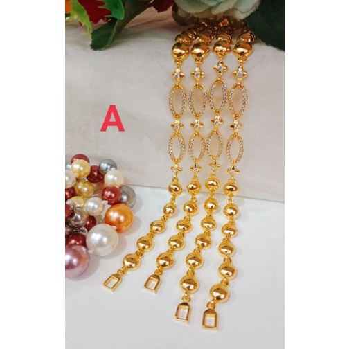 Gelang tangan wanita titanium motif terbaru gold lapis emas 24 K,