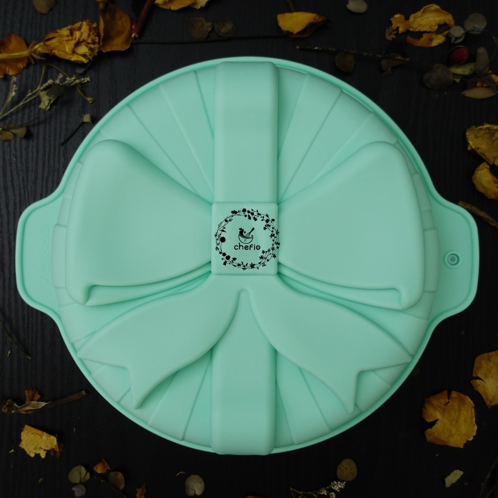 Chefio Cetakan Silikon Gift Pan Bundar Cetakan Puding Jelly Kado Pita