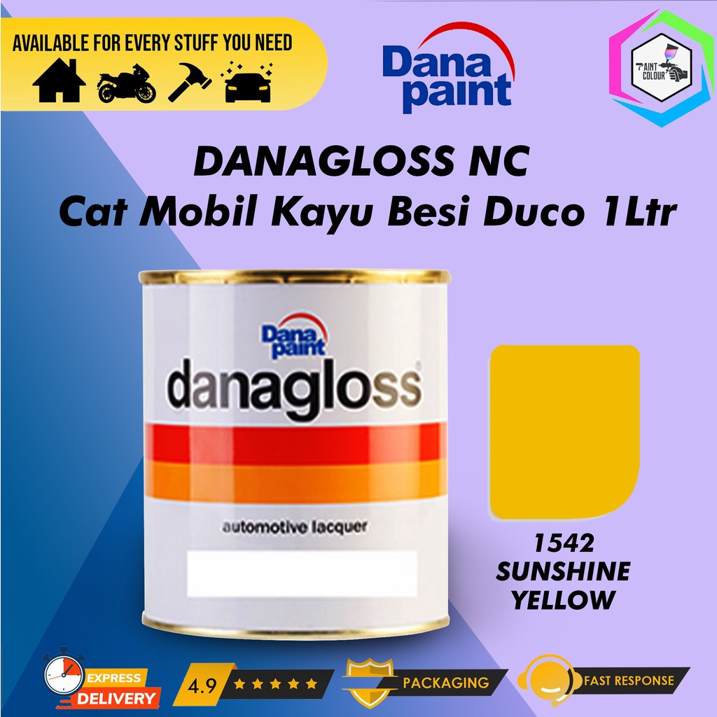 DANAGLOSS NC 1542 SUNSHINE YELLOW - Cat Mobil Kayu Besi Duco