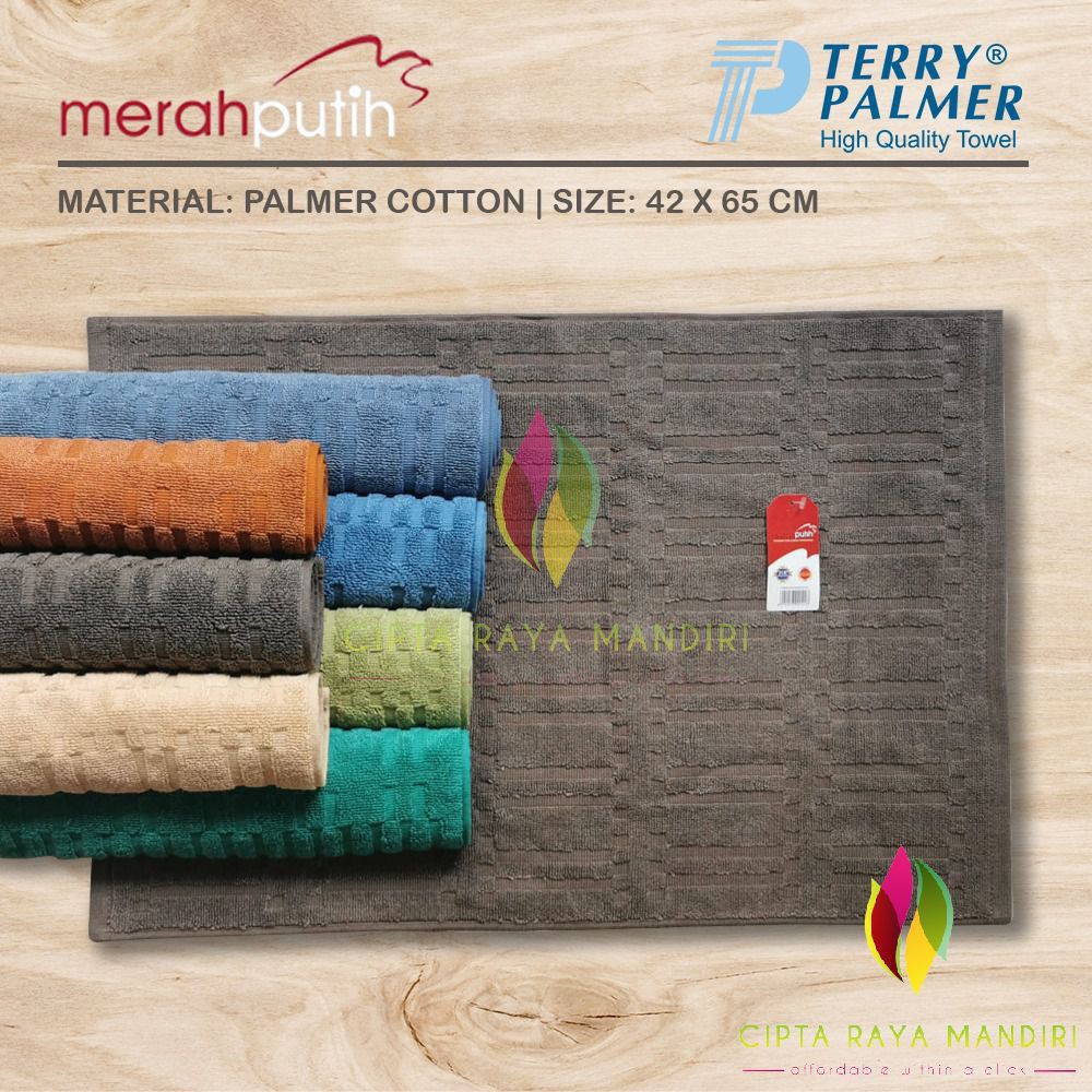 Keset MERAH PUTIH Bathmat Keset Handuk Kamar Mandi 45 X 65cm by Terry Palmer