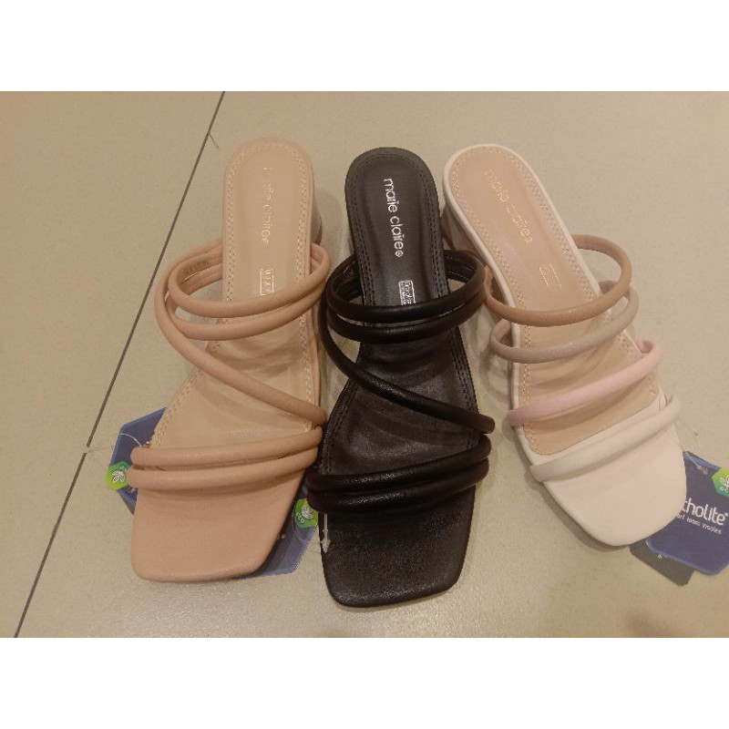 sendal heels wanit hak tahu tinggi 3 cm merek marie clarie original Bata
