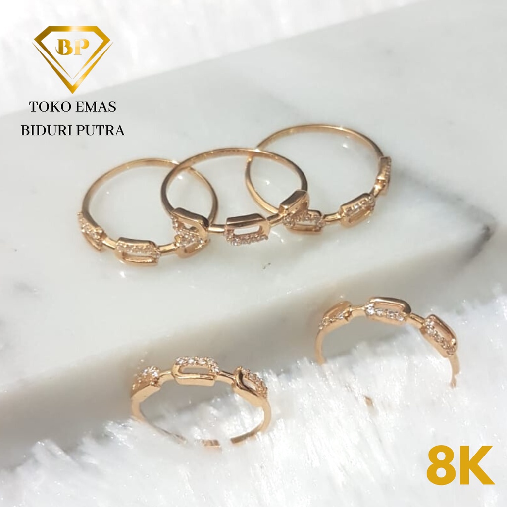 Cincin ca*t!er Perhiasan Emas Asli Kadar 8k/375 size besar toko emas biduri putra