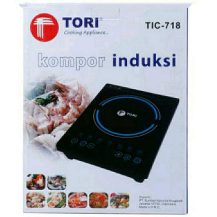 Kompor Induksi Tori TIC-718 Hitam 30x30 cm, 1800W, SNI & ISO 9001