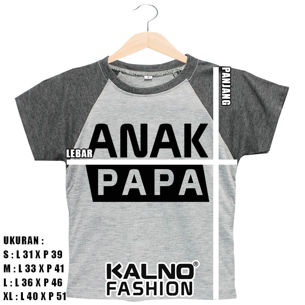 Baju kombinasi Print Anak PAPA HITAM K32 umur 1-7 Tahun Ukuran S M L XL