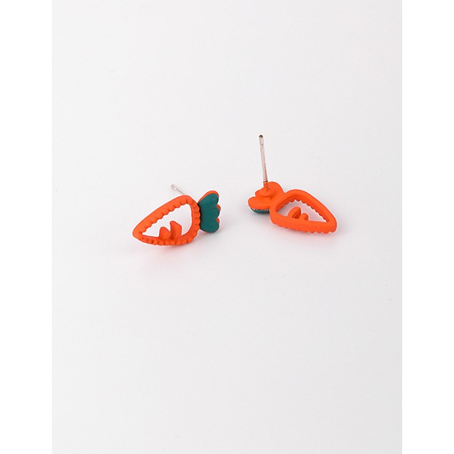 LRC Anting tusuk Fashion Orange Carrot Contrast Cutout Stud Earrings K08236