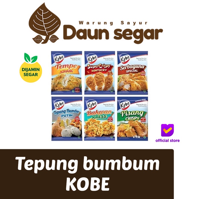 

Tepung KOBE Bakwan kress pisang crispy goreng tempe kriuk kentucky serba guna putih daun segar