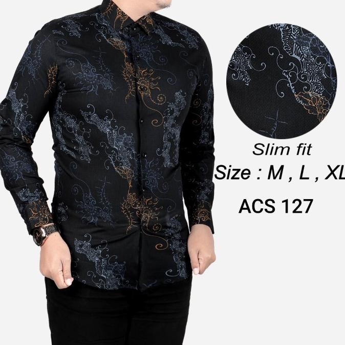 KEMEJA BATIK PRIA SLIM FIT / BAJU BATIK PRIA SLIM FIT ACS127