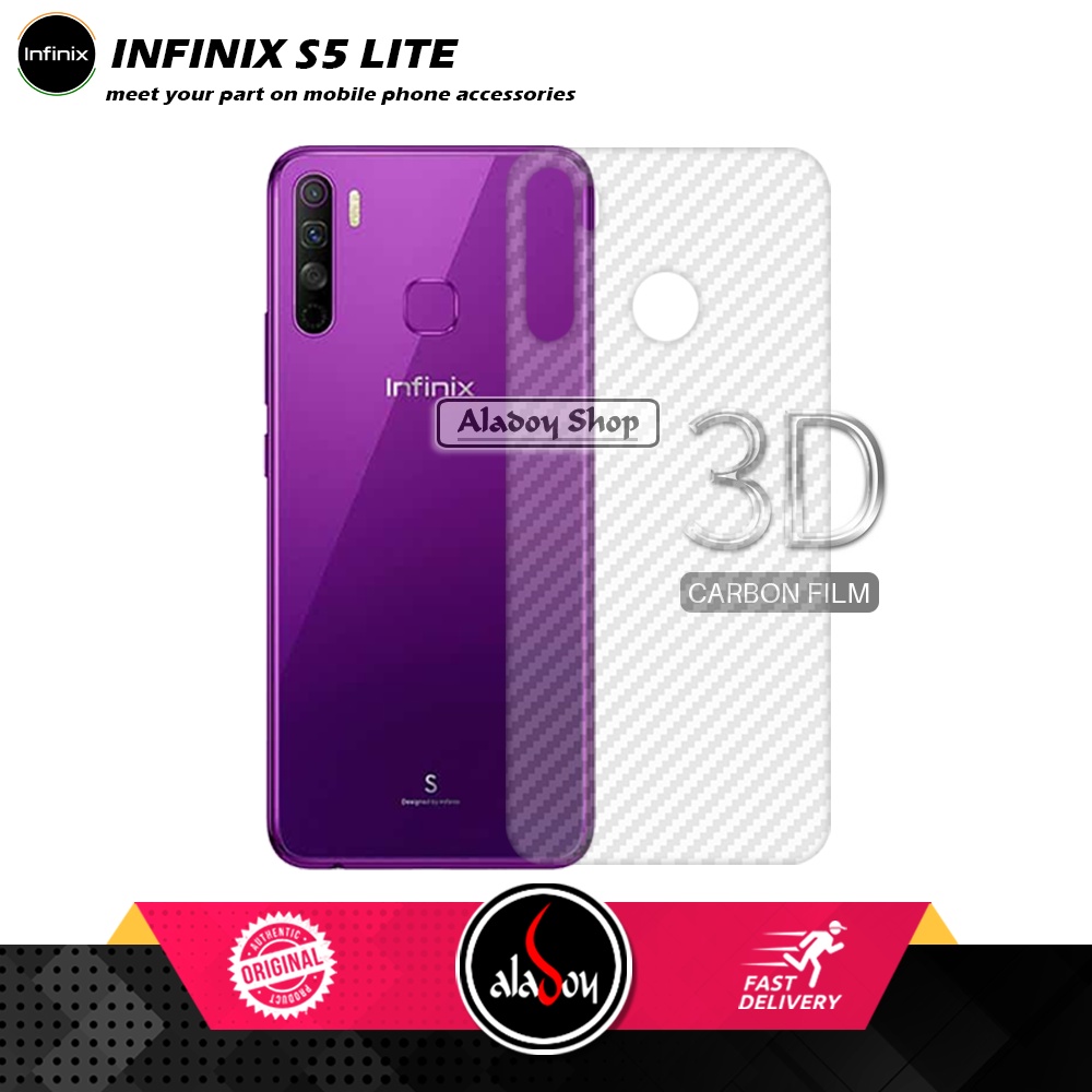 PAKET 3 IN 1 Tempered Glass Layar Infinix S5 Lite Free Tempered Glass Camera dan Skin Carbon