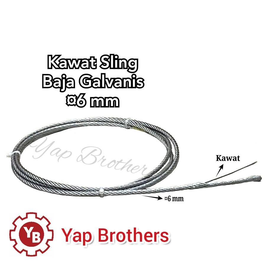 Kawat Sling Baja Galvanis M6