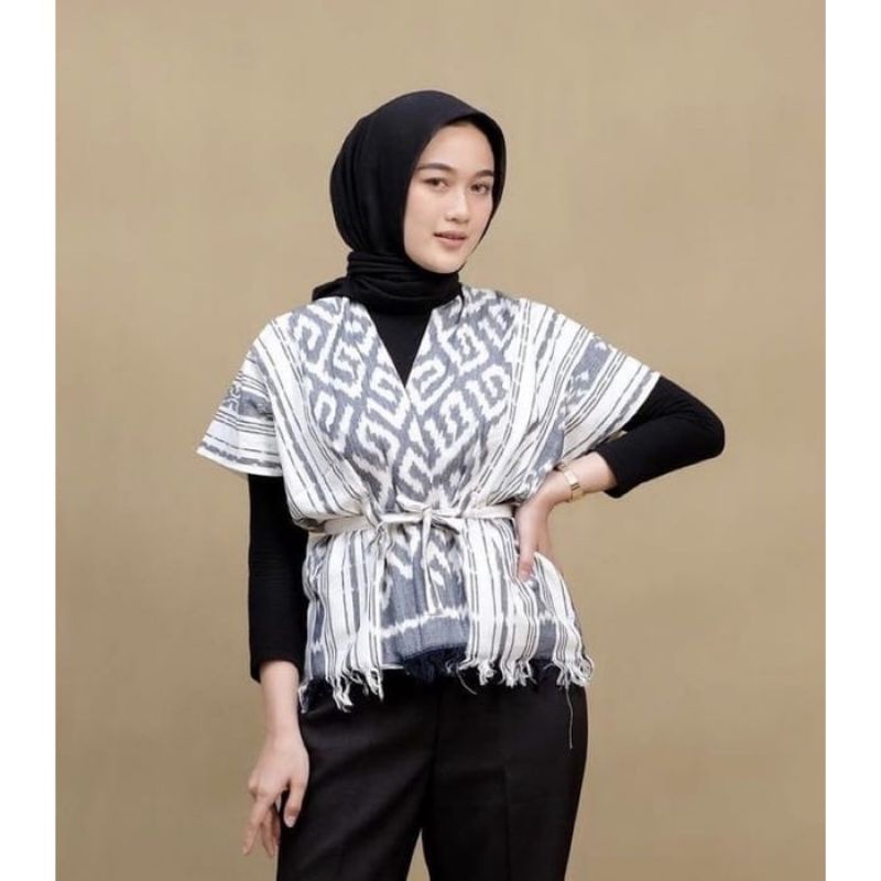 Atasan tenun ikat tali unisek - atasan tenun - outer tenun - baju tenun