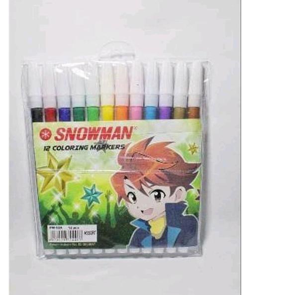 

Import Terlaris SPIDOL SNOWMAN KECIL MARKER 12 WARNA - SIGN PEN /PW 12A