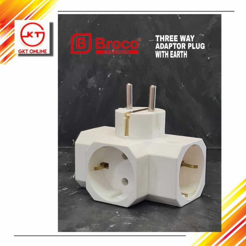 Steker T arde broco original / steker 3 Lubang Broco / Colokan T Arde