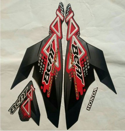 Stiker striping honda beat karbu 2011 hitam