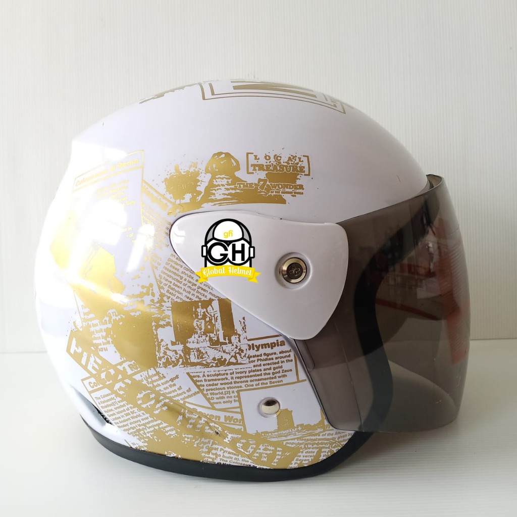 HELM EVOLUTION NEWS WHITE GOLD HALF FACE MODEL GM EVO