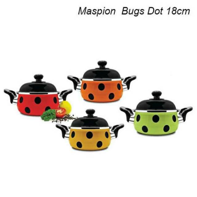 Maspion Panci Enamel Bugs Dot Pulkadot 18cm / Panci Bugs Dot 18cm