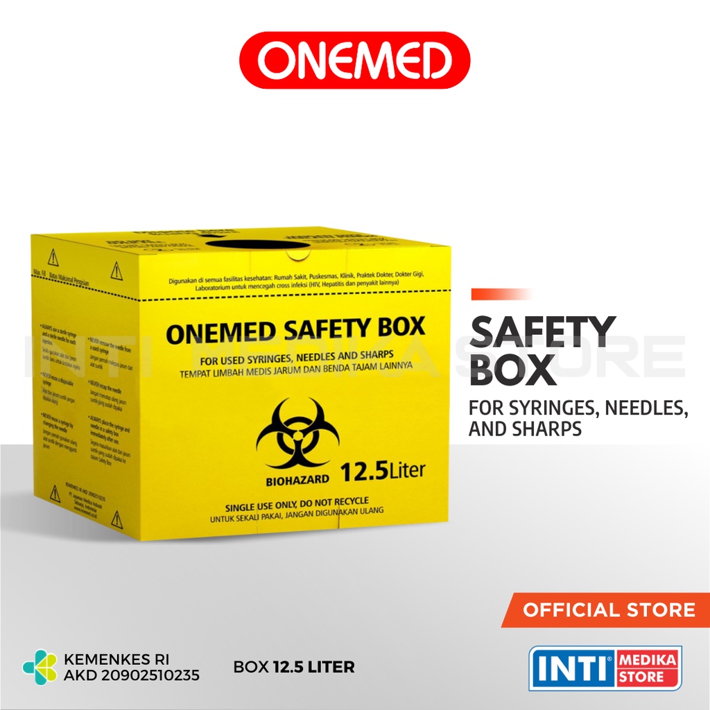 Jual ONEMED - Safety Box 12,5 Liter | Tempat Sampah Medis | Shopee ...