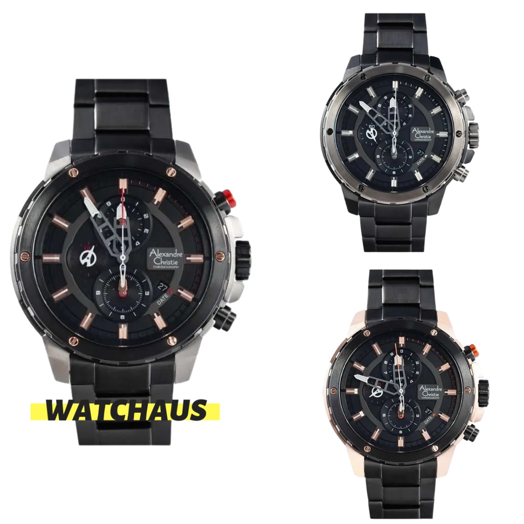 JAM TANGAN PRIA ALEXANDRE CHRISTIE AC6530 AC 6530 MCB CHRONOGRAPH STAINLESS STRAP