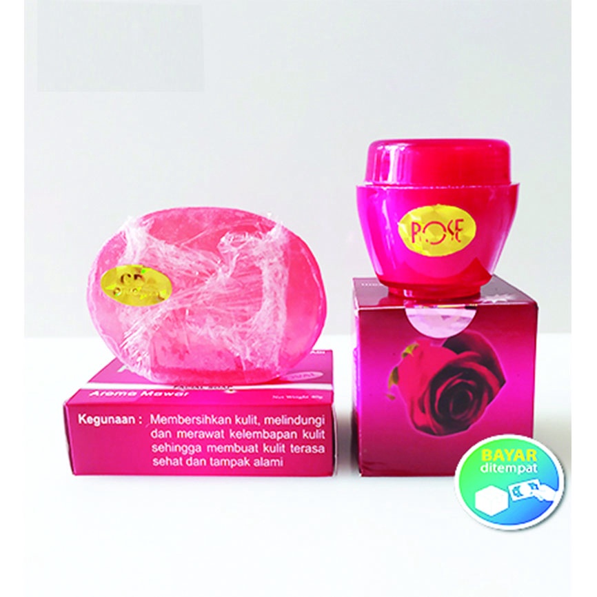 Paket Cream Rose + Sabun Rose Original Whitening/Krim Rose Original Asli/rose cream pemutih ori 1 pa