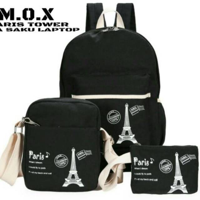 Ransel 3in1 PARIS TOWN DINIR KANVAS /tas ransel 3in1 murah /fashion wanita