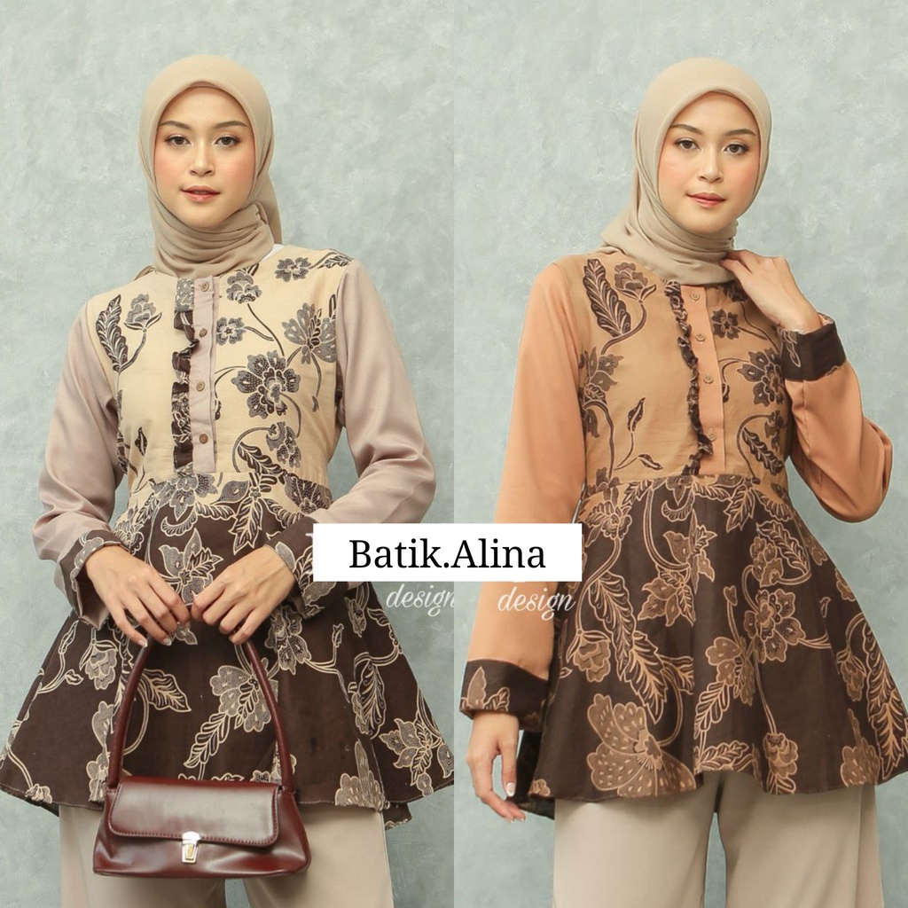 Baju Batik Wanita Modern M L XL XXL Atasan Batik Kerja Wanita Blouse Batik Kantor Batik Modern Seragam Batik