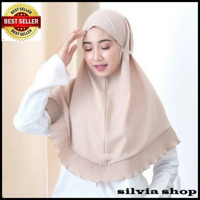 Kerudung/Hijab/jilbab bergo plisket bawah diamond strech