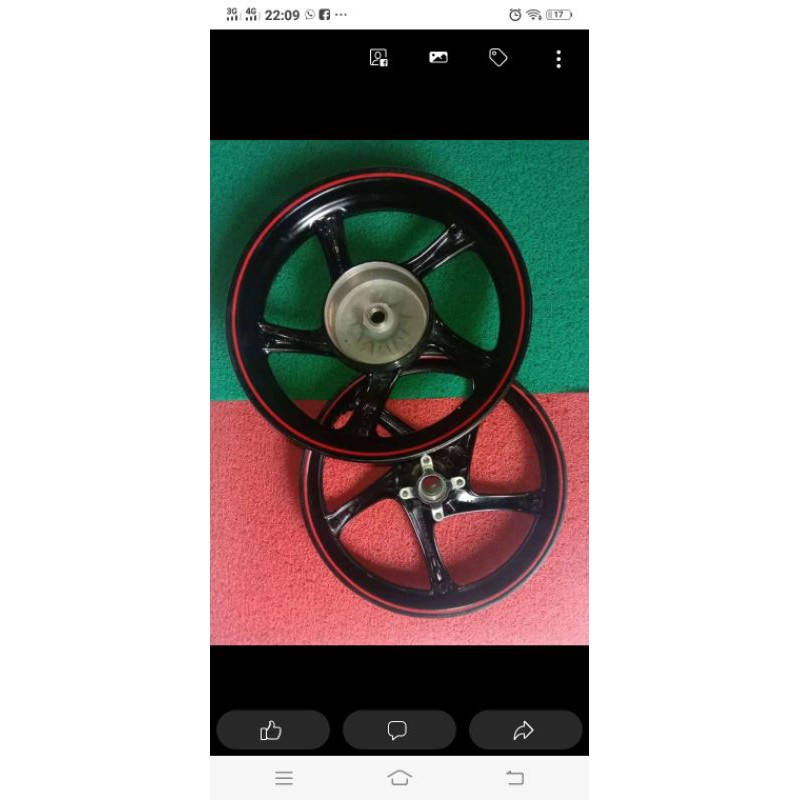 velg yamaha x ride bagian belakang