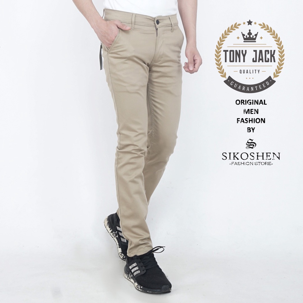 Celana Chino Pria Khaki Original Tony Jack Celana Panjang Pria Slimfit Celana Panjang Cowok Terbaru