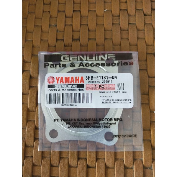 PAKING GASKET PERPAK CYLINDER HEAD BLOK BLOAK ATAS RXS RX SPESIAL TIARA ORI ORIGINAL YAMAHA YGP ASLI 3HB-E1181-00