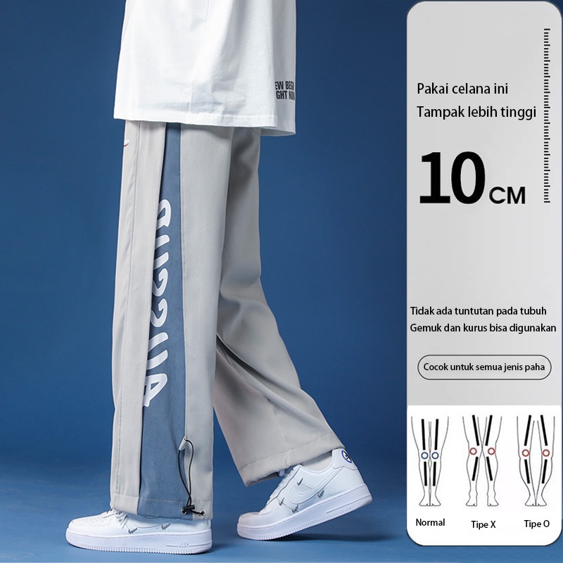 Cargo pants celana olahraga pria panjang loose pants jumbo joging Korean style overall pria kaki pasang merek lurus longgar gaya celana kasual celana cargo panjang pria Celana training panjang Celana Olah Raga celana joging