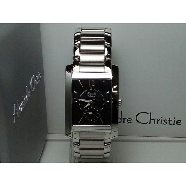 ALEXANDRE CHRISTIE WATCH AC 8533 PRIA SILVER BLACK ORIGINAL