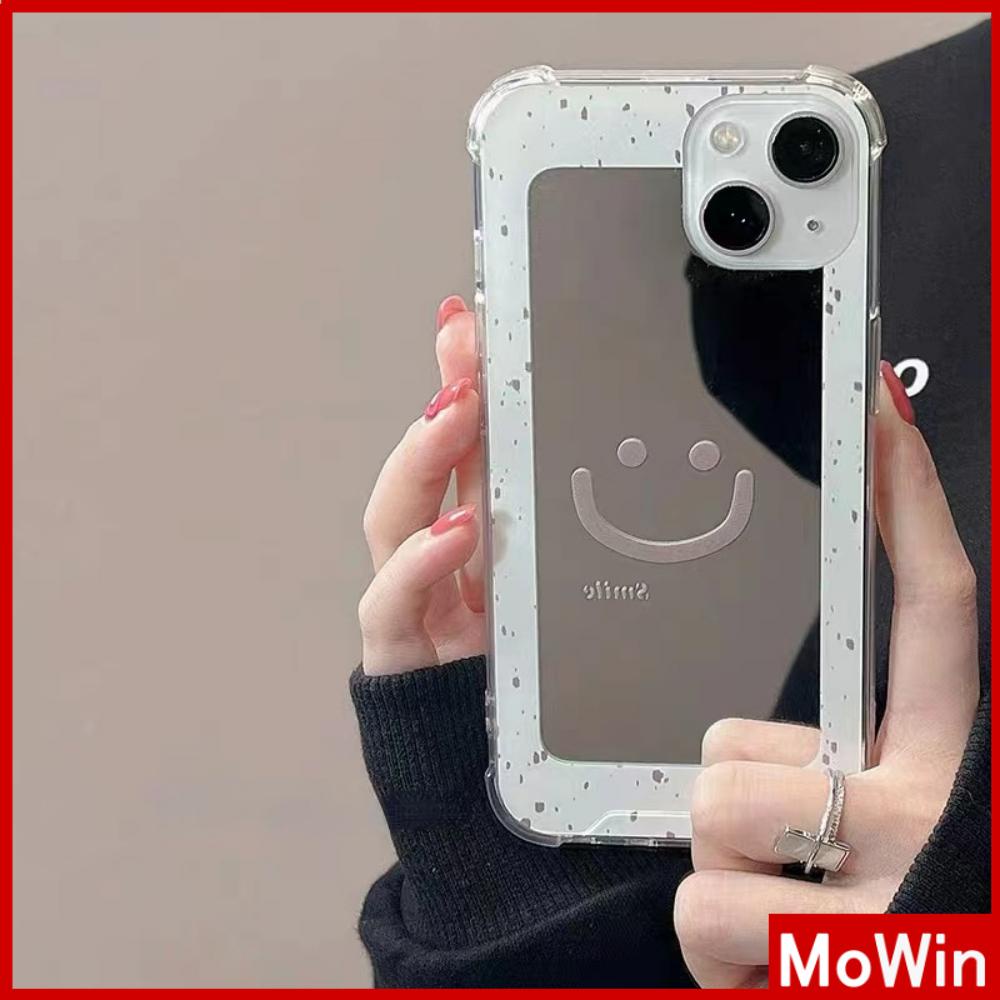 iPhone Case Luxury Acrylic Mirror Airbag Shockproof Protection Camera Smiley Cute Simple Compatible For iPhone 11 Pro Max 13 Pro Max 12 Pro Max 7Plus XS Max