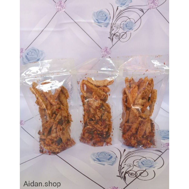 

Basreng mercon wangi daun jeruk 12000 dapat 3 bungkus