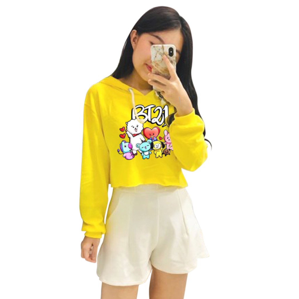 Bess - Sweater Hoodie Crop Murah / Sweater Hoodie Crop BT BONEKA 21