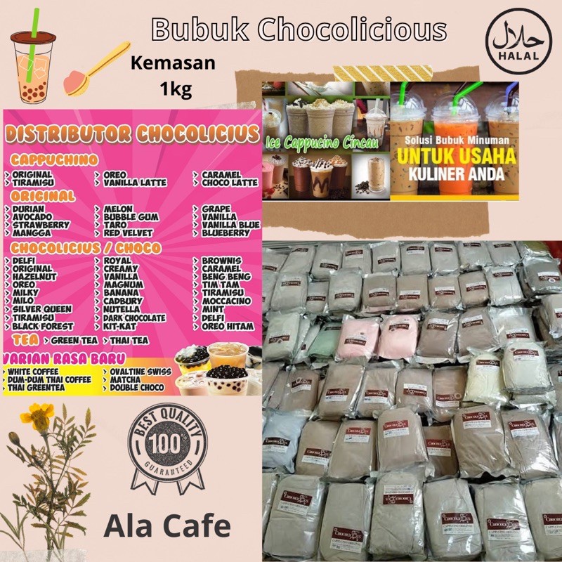 

BUBUK CHOCOLICIOUS ISI 1KG BUBUK MINUMAN RASA TERBAIK