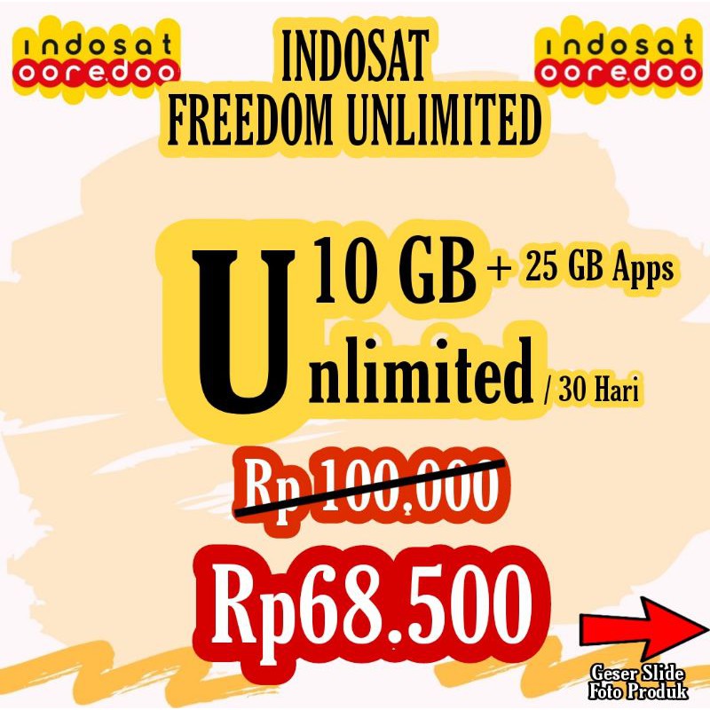 Indosat Freedom U10 GB + 20 GB Apps