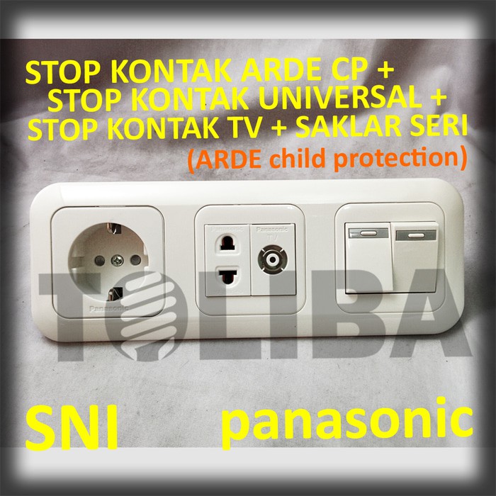 stopkontak arde cp+stop kontak universal+s/k tv+saklar seri panasonic