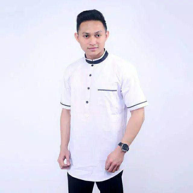 DT OLLSHOP - Baju Koko Pria Lengan Pendek / Baju Kurta Muslim Cowok