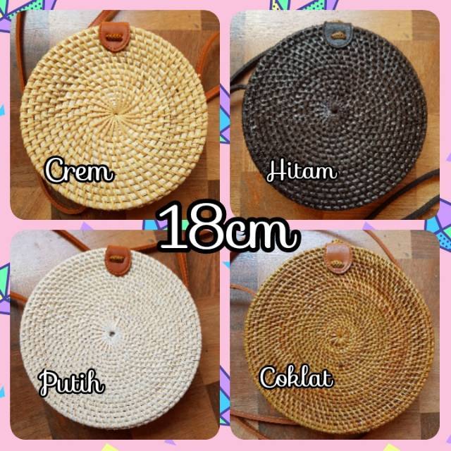  Tas  Rotan  Oval Putih TAS  BARU