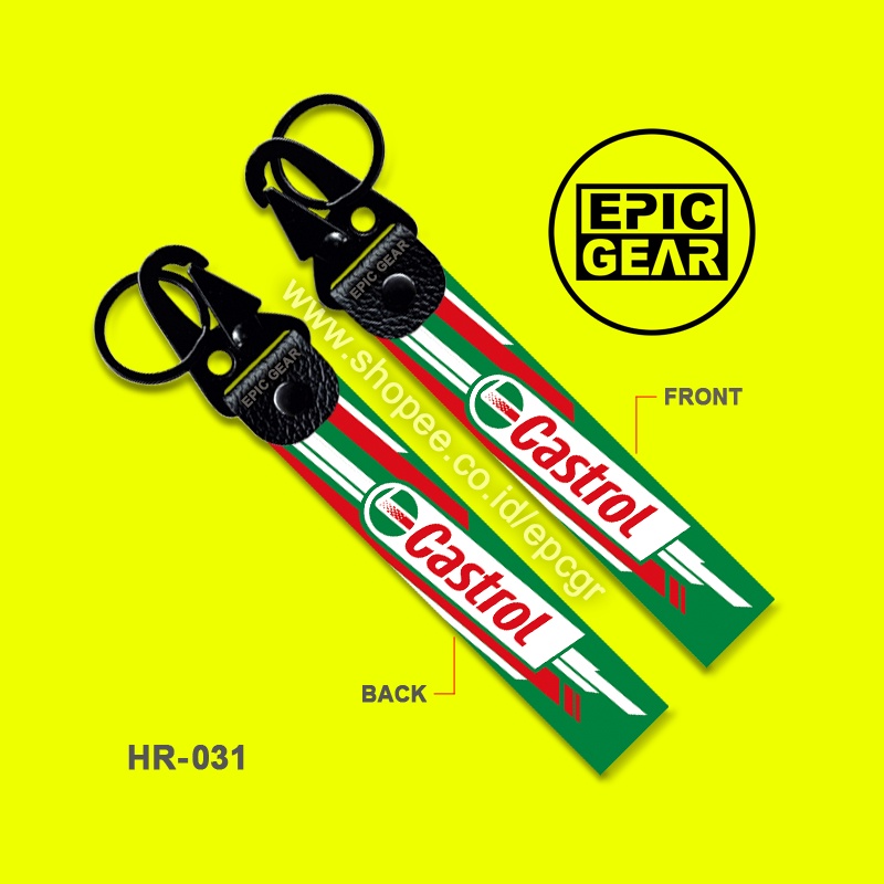 HIGH QUALITY GANTUNGAN KUNCI CASTROL OIL PREMIUM KEYCHAIN STRAP KEREN KEY CHAIN HOLDER SEPEDA MOTOR 