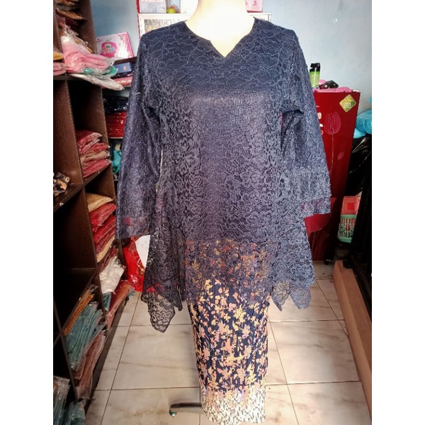 COD KEBAYA RINJANI KEBAYA BROKAT JUMBO ABU GOLD DUSTY MARUN MOCA MAURA SERAGAM KEBAYA BRIDESMAIDS-ATASAN-NAVY