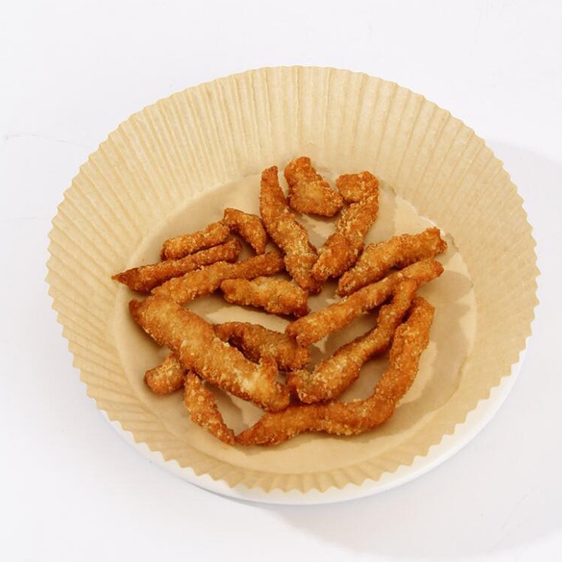 50pcs Kertas Alas Air Fryer Sekali Pakai Anti Lengket Bentuk Bulat Ukuran 16cm