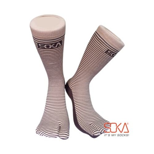 Soka Premium Essentials Stripe Kaos Kaki  Jempol Motif Garis