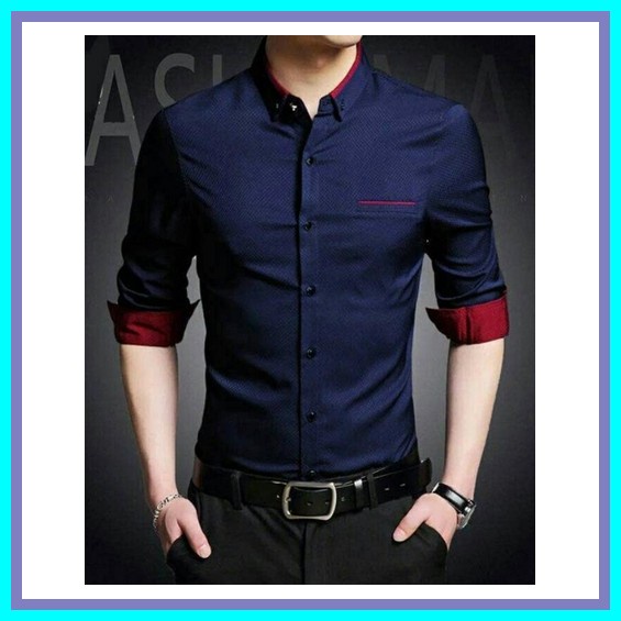 The Executive Kemeja Pria Formal Lengan Panjang Hitam Salur Slimfit Exs 21 Original Garaf Raf Baju K