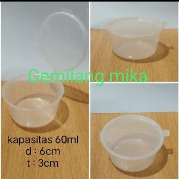 Cup sambel, saos, kecap, puding klip 60ml( isi 50 pcs)